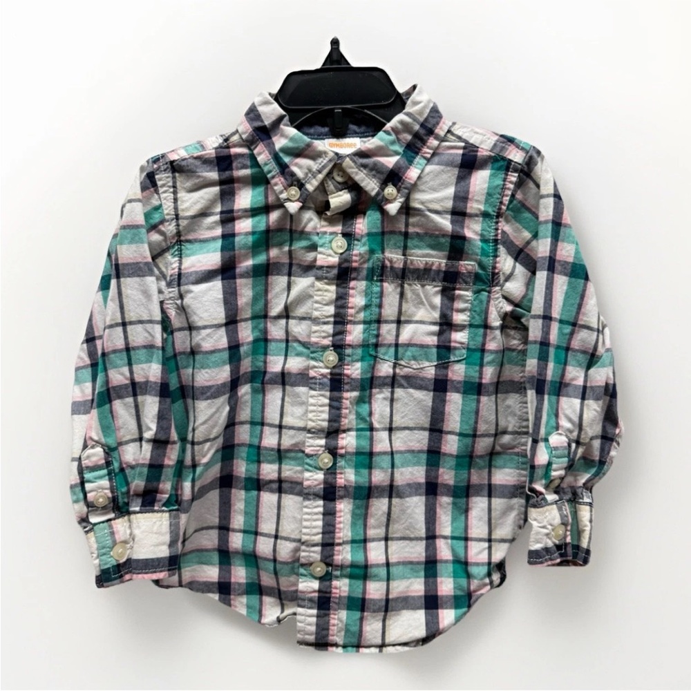 Boys Toddler 2T Plaid Long Sleeve Shirt Gymboree